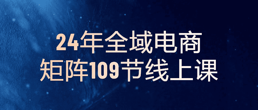 2025年全域电商矩阵109节线上课：掌握电商运营的全面技巧