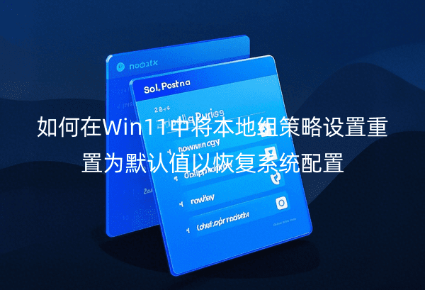 如何在Win11中将本地组策略设置重置为默认值以恢复系统配置