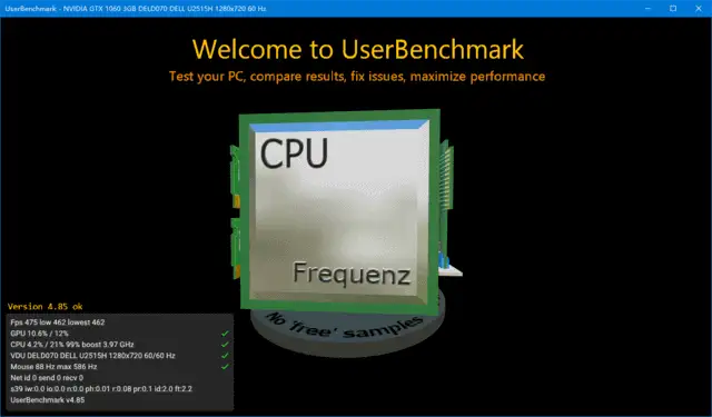 UserBenchmark v5.3.6.0英文绿色版